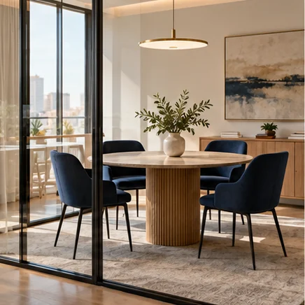 Illustrative consultation room with round table