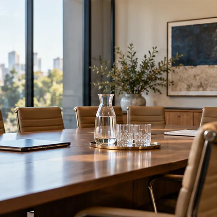 Illustrative meeting table for discussing a compliance matter